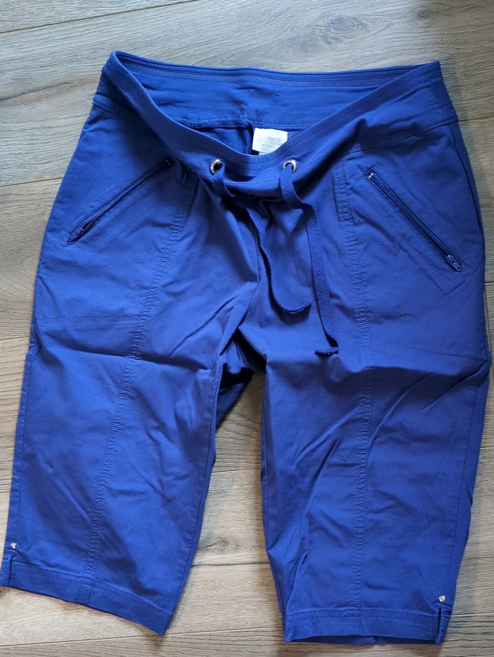 Chico's Royal Blue Drawstring Capri Jumpsuit-Style Pants